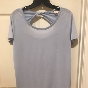 Light blue twist back top